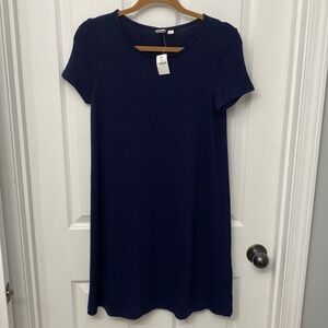 🆕 GAP Women’s Loose Fit T-Shirt Dress Navy Blue Short Sleeve Size Small